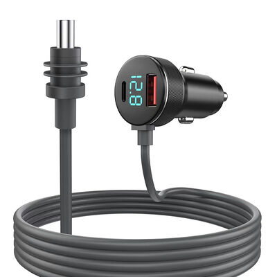 স্টারলিংক মিনি কার অ্যাডাপ্টার 12V2A কোঅক্সিয়াল সিগ লাইটার চার্জার ওয়াটারপ্রুফ ক্যাবল অন্তর্নির্মিত স্থিতিশীল পাওয়ার চিপ ডুয়াল PD45W ইউএসবি